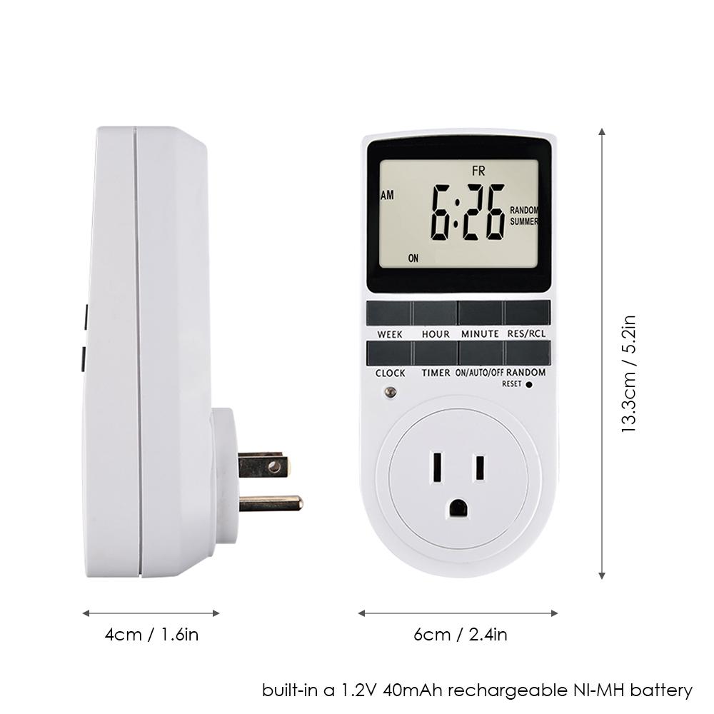 Bộ Hẹn Giờ 1 Ổ Cắm Điện Ac230V Màn Hình Lcd 10 Chương Trình 24 Giờ Và 7 Ngày Tiết Kiệm Năng Lượng