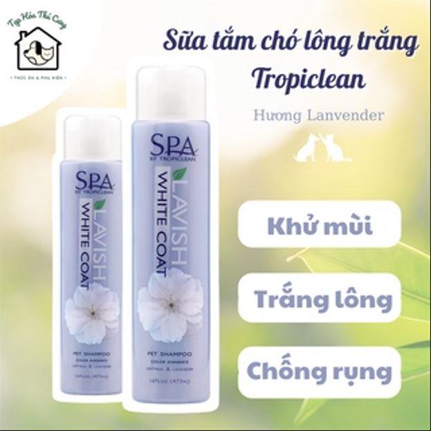 Sữa tắm cho chó TropiClean. Dầu gội dưỡng lông, khử mùi, giảm stress, năng động, nhạy cảm, lưu hương lâu. Chai 473ml.