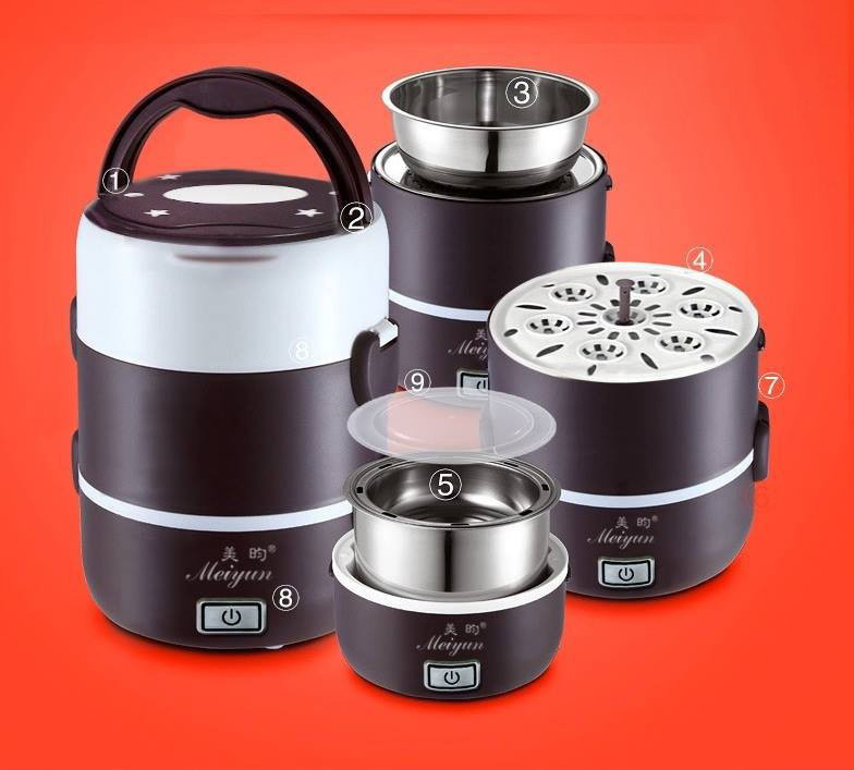 Hộp cơm cắm điện hâm nóng thức ăn 3 ngăn Meiyun My3in