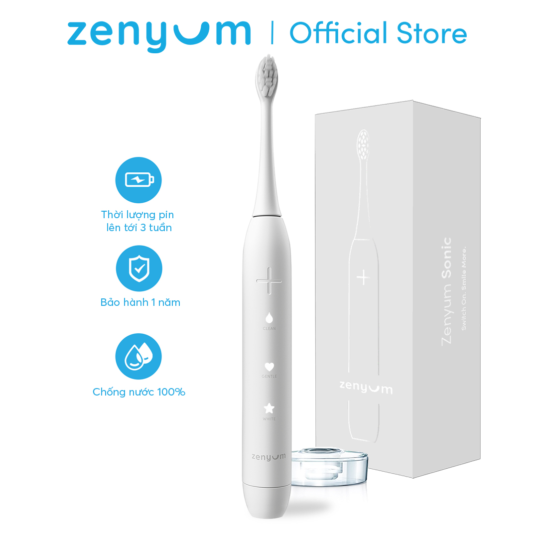 Bàn Chải Đánh Răng Điện Zenyum Sonic T11 - Màu Trắng - Công Nghệ Singapore