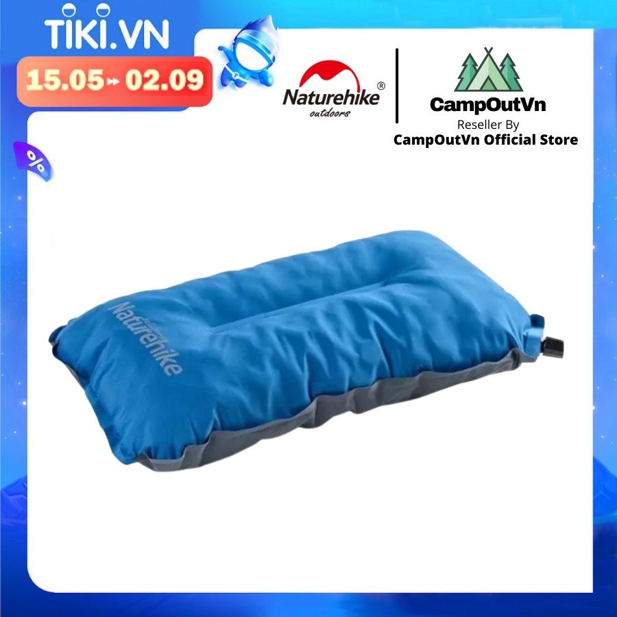 Đồ cắm trại gối ngủ Naturehike campoutvn NH17A001-L du lịch dã ngoại xếp hơi gấp tự bơm nằm êm chống nước A199