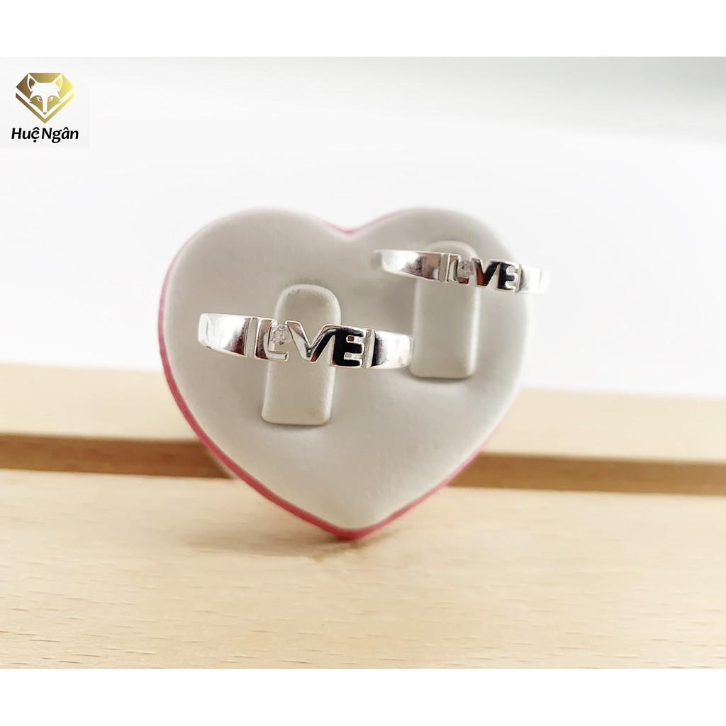 Nhẫn đôi bạc Ý 925 Huệ Ngân - LOVE YOU RR1314