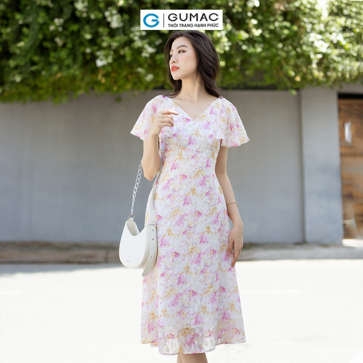 Đầm hoa phối bèo GUMAC DD08069
