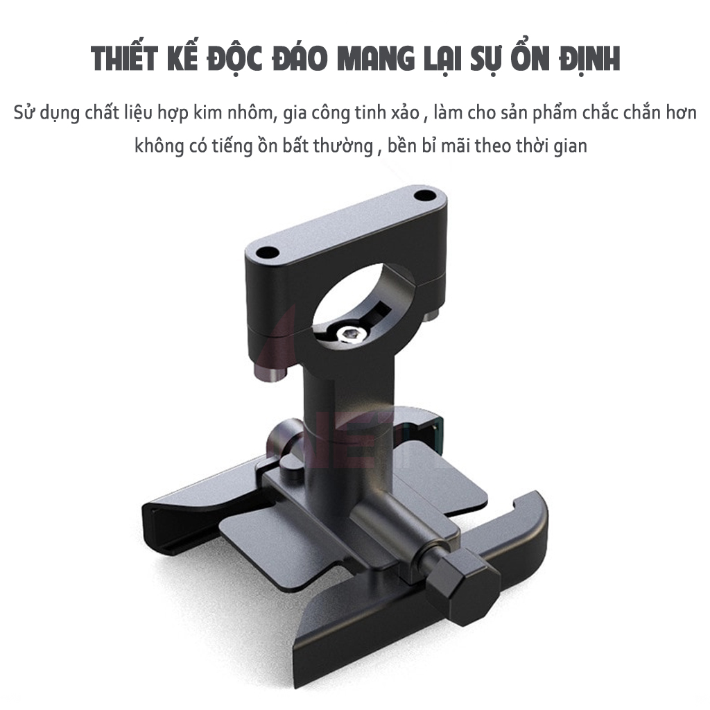 Giá Đỡ Điện Thoại Cho Xe Đạp Vinetteam SH-3106 Hợp Kim Nhôm Cao Cấp Xoay 360 Độ Có Thể Điều Chỉnh Chống Trượt - Hàng Chính Hãng