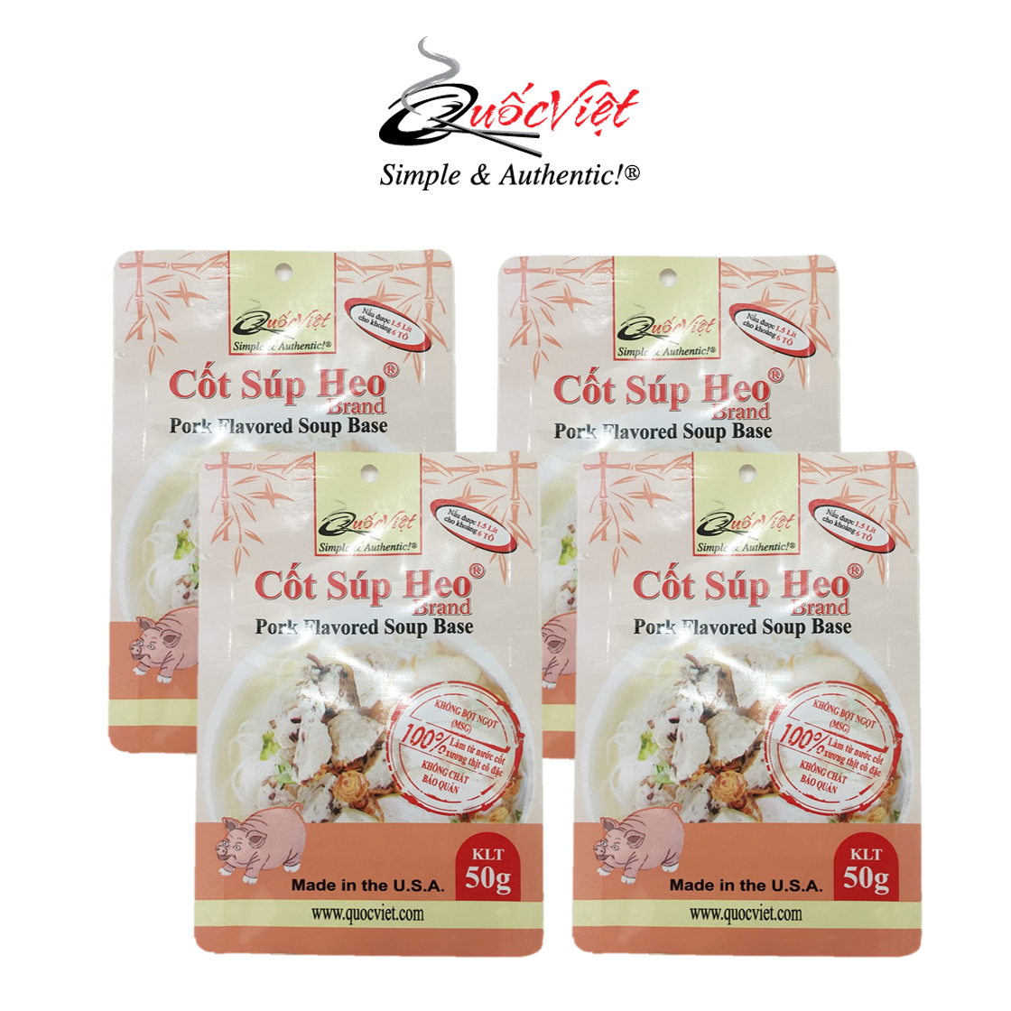 COMBO 4 Gói Gia vị Cốt Chay Quốc Việt - 4 x 50g