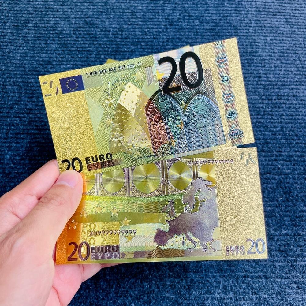 Bộ 7 Tờ EURO USD Mạ Vàng 24k lưu niệm Tài Lộc Lì Xì Tết Phong Thuỷ May Mắn NELI