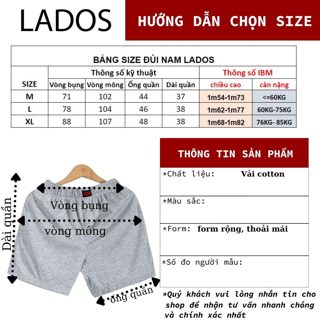 Quần Đùi Thun Nam Mặc Nhà không túi Lados 4076 - Chất vải mềm mịn, thoáng mát