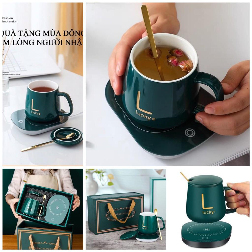 Đế Hâm Nóng Đa Năng Giữ Nhiệt Đồ Uống Thức Ăn Làm Ấm Các Loại Ly Cốc Trà Café Tặng Kèm Tách Bear loại tốt hàng cao câp