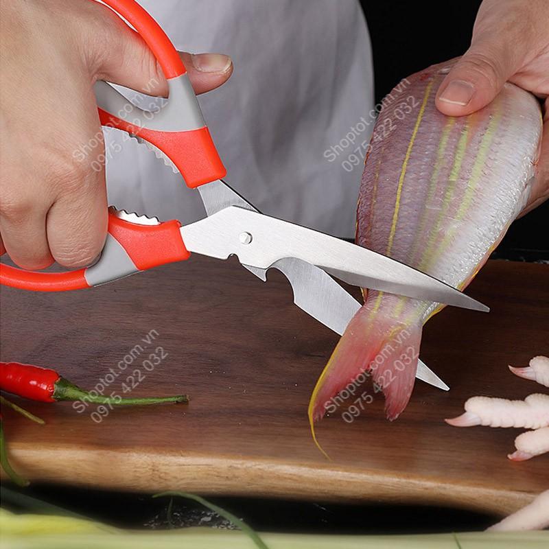 KÉO CẮT ĐA NĂNG NHÀ BẾP 4 TRONG 1 BẰNG THÉP KHÔNG GỈ YJ024