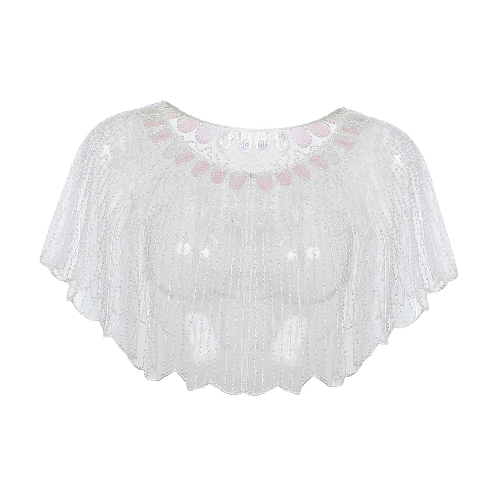 Women’s Shawl Wrap, Sequin Shawl Cape, Casual Shawl Scarf Dresses Fashionable Clothing Sequin Bridal Shawl Evening Cape for Summer Dance Party