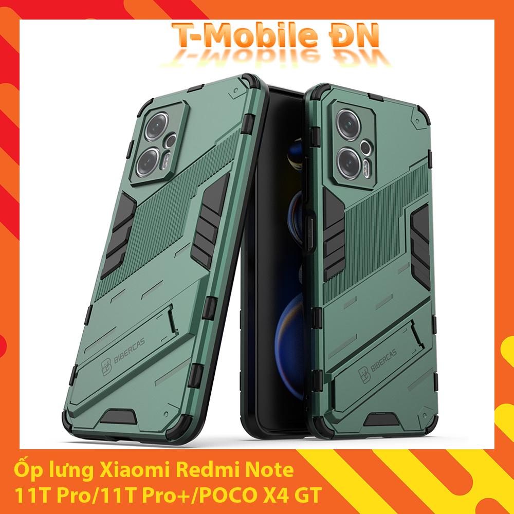 Ốp lưng cho Xiaomi Redmi Note 11T Pro Poco X4 GT chống sốc Iron Man PUNK cao cấp kèm giá đỡ