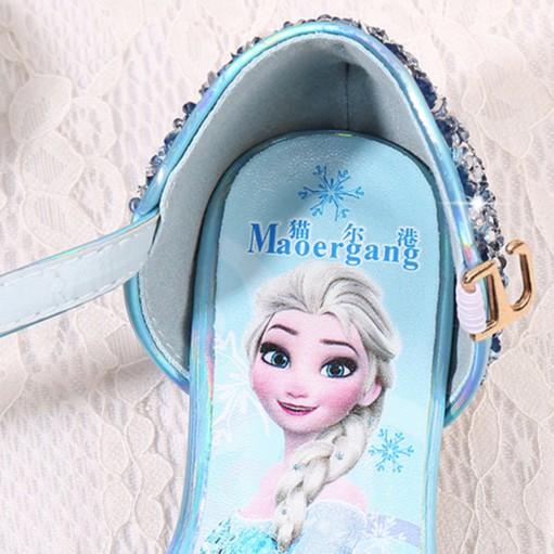 Giày Công Chúa Elsa Bé Gái Cao Gót Đính Nơ Bướm Xinh Xắn Cho Bé Từ 3 - 10 Tuổi