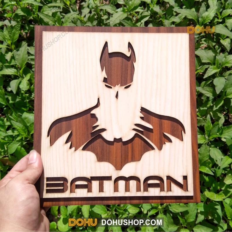 Tranh Treo Tường Batman Bằng Gỗ Handmade DOHU009: Người Dơi Batman - Thiết Kế Đơn Giản, Độc Đáo, Sang Trọng