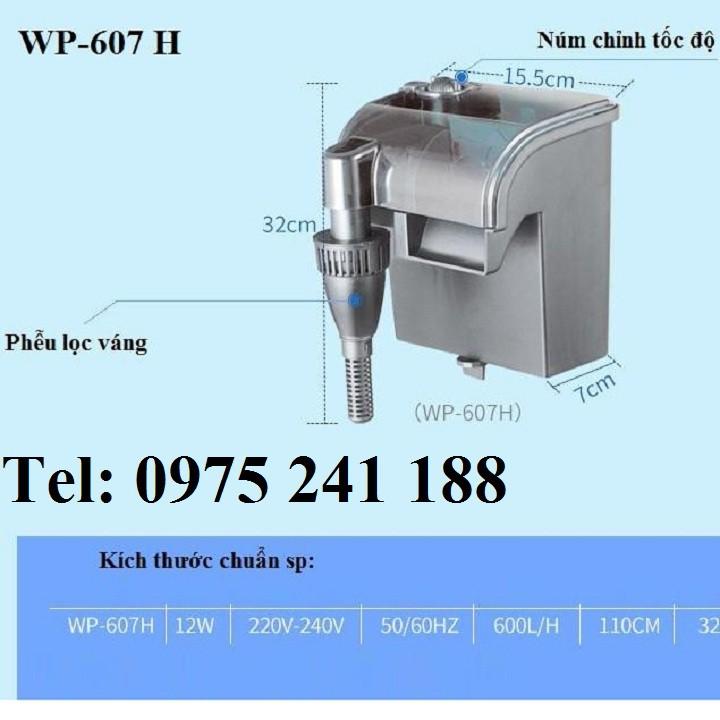 Lọc thác 607H kết hợp lọc váng, thích hợp cho hồ < 60cm