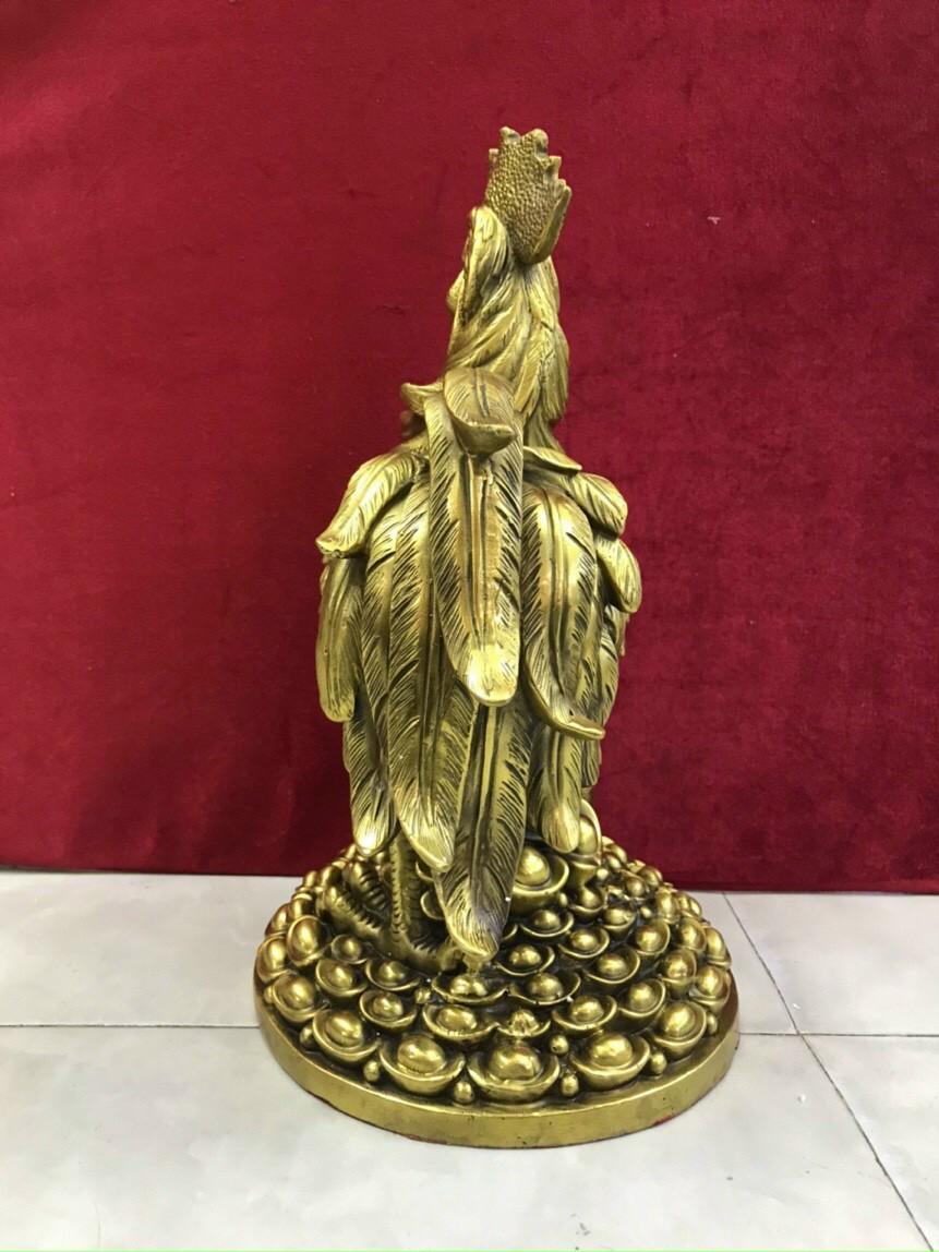 Decor trang trí để bàn - Gà ngự mâm tiền
