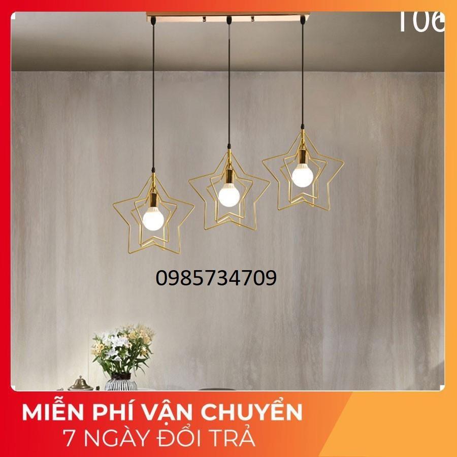 Đèn thả ngôi sao khung 3 vòng hình ngôi sao trang trí phòng bêp, quán cafe t 06