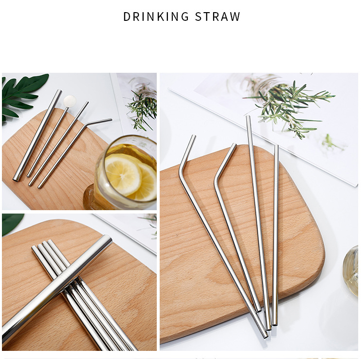 Ống Hút Kim Loại Không Gỉ Tái Sử Dụng Thân Thiện Với Môi Trường Stainless Steel Straws