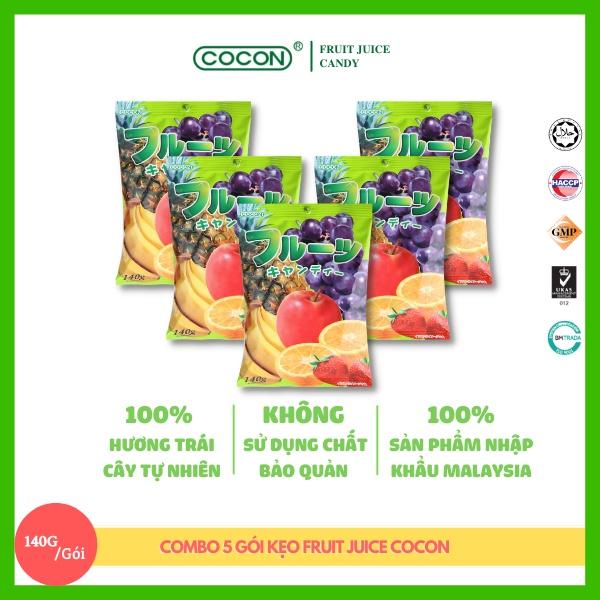 Combo 5 Gói Kẹo Trái Cây Nhật Cocon Mixed Candy 700g