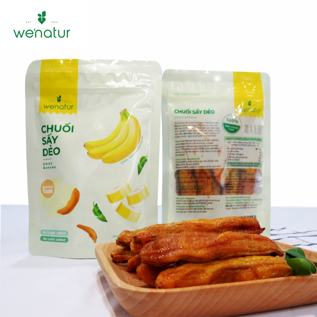 Chuối Sấy Dẻo Nguyên Trái Vị Ngọt Tự Nhiên We'natur 150g