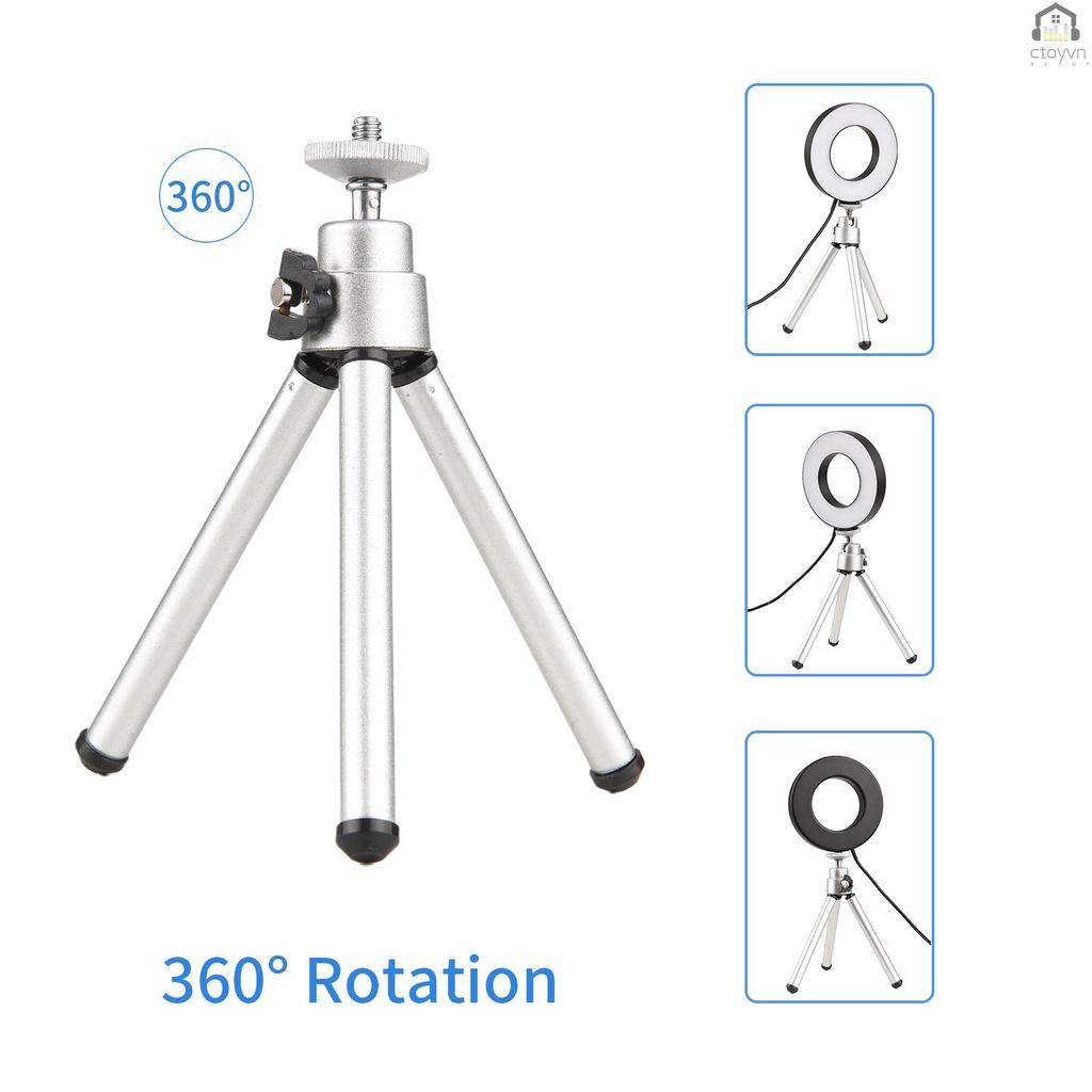 Vòng đèn 3 màu 9CM/3.5IN có giá đỡ ba chân để bàn 3200K -6000K 10 có thể điều chỉnh độ sáng cho phát sóng trực tiếp