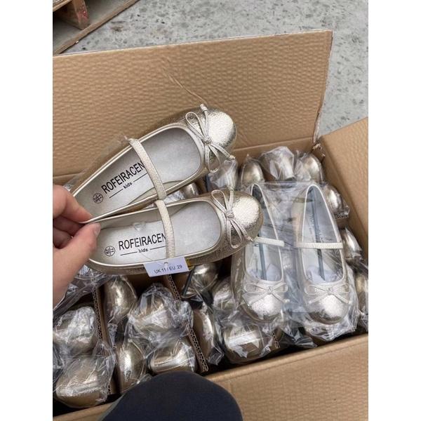Giày xuất dư bé gái, màu vàng kim nhũ siêu đẹp