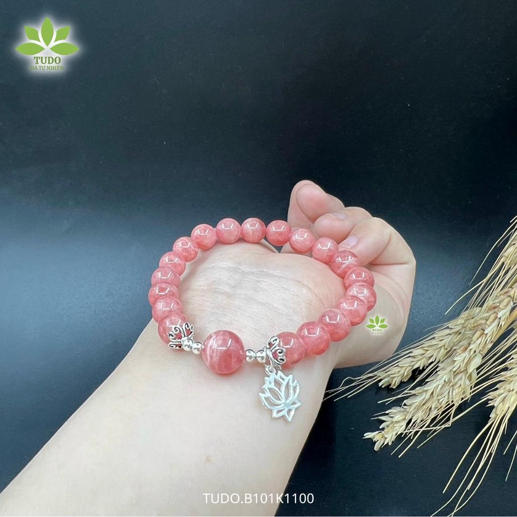 Vòng Tay Nữ Đẹp - Vòng Phong Thủy Đa Mệnh TUDO VCBDAOH B101K1100 Charm Bạc Hoa Sen