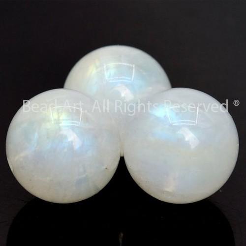 [1 Hạt] Đá Mặt Trăng, Moonstone Tự Nhiên Ánh Cầu Vồng 6.7MM-7MM Loại A , Hợp Mệnh Kim, Thuỷ, Phối Vòng Tay Phong Thuỷ, Chuỗi Hạt - Bead Art