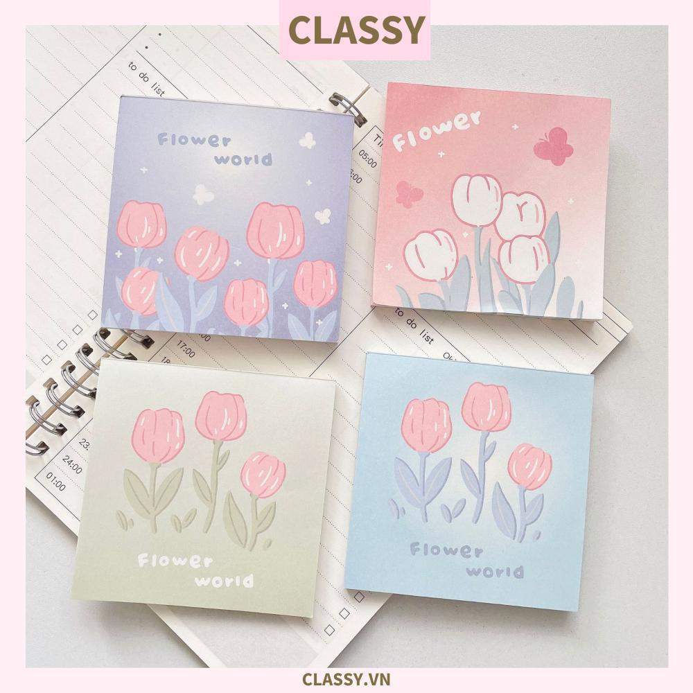 Giấy ghi chú, giấy note Classy họa tiết hoa phong cách hàn quốc PK1569