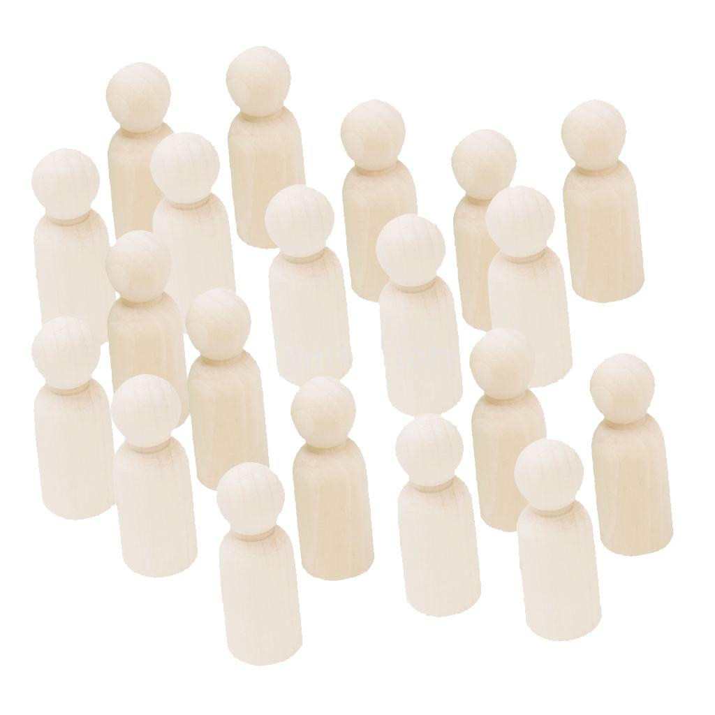 Set 20 Búp Bê Gỗ Màu Trơn Dùng Trang Trí Bánh Kem DIY