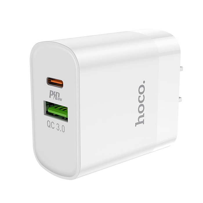 Củ sạc nhanh 20w HOCO C80 20w 2 cổng sạc cho typeC và USB dùng cho iphone samsung ..