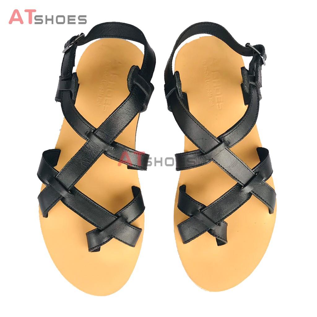 Sandal nam, dép quai ngang, dép nam da bò, không thấm nước, êm chân thoải mái Atshoes XDxn201