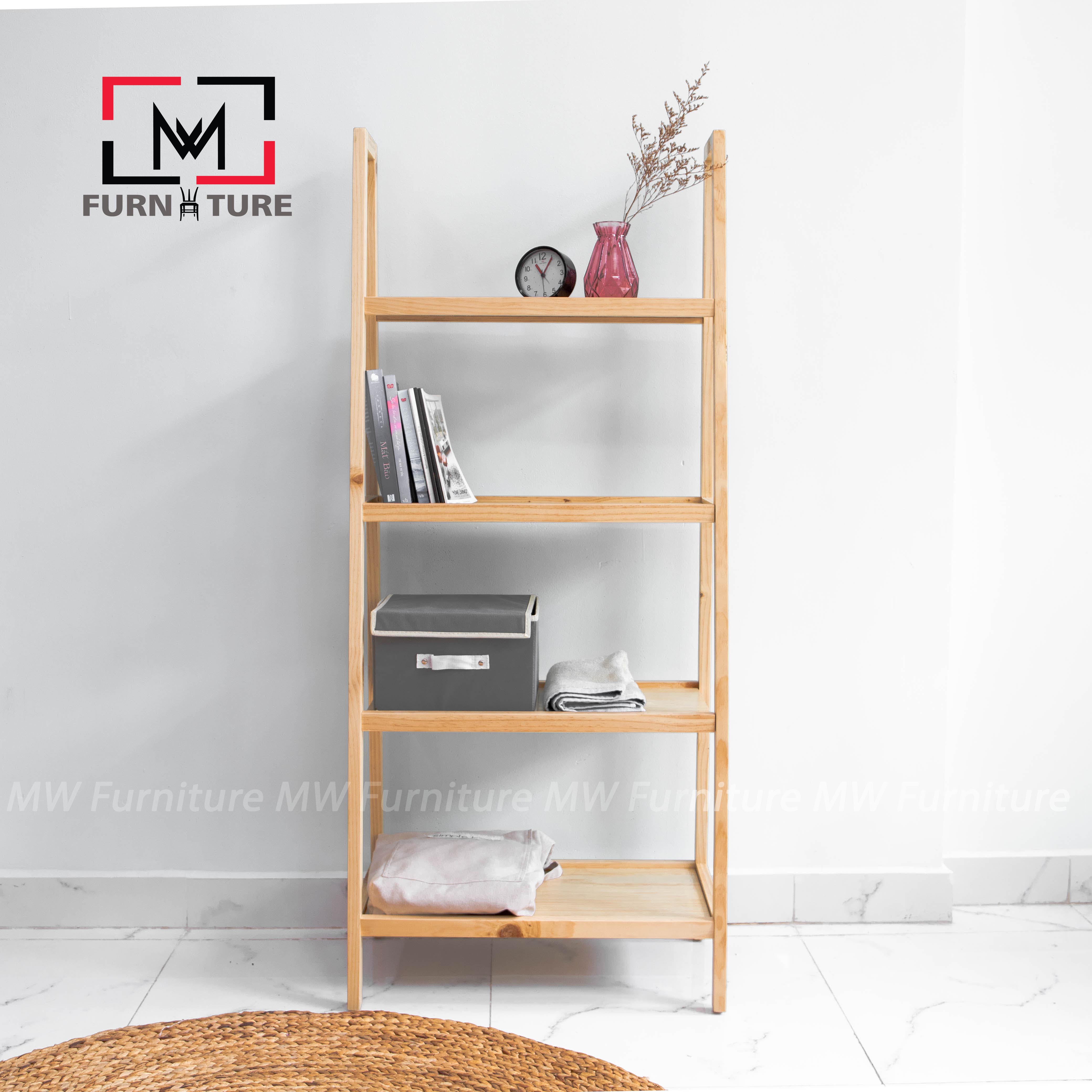 KỆ SÁCH 4 TẦNG MÀU GỖ SIZE L - A BOOKSHELF 4F NATURAL SIZE L