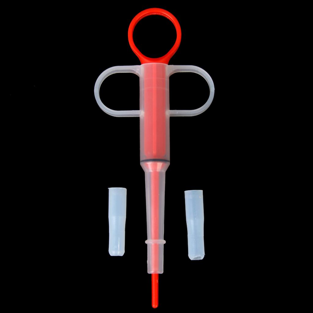 Pet Dog Cat Capsule Tablet Pill Gun Piller Pusher Syringe Doser Set Red