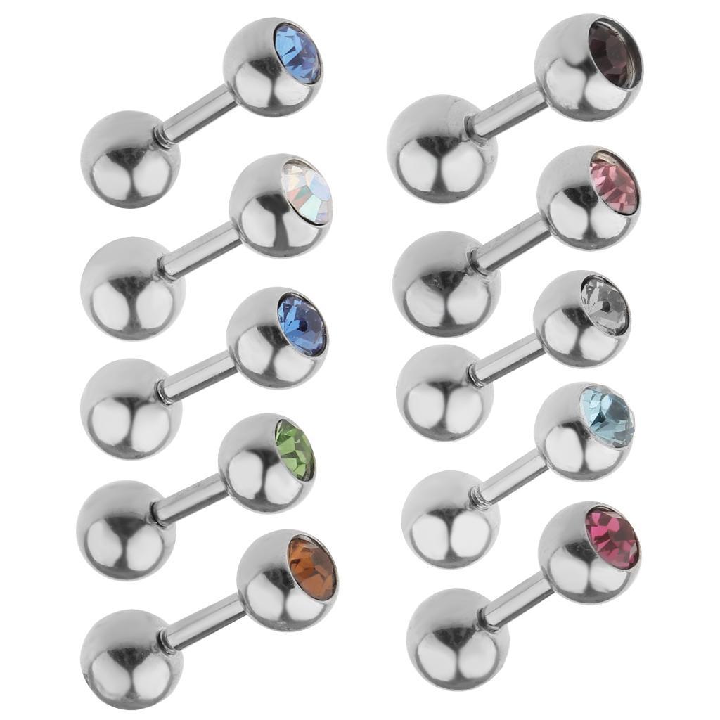 10 Pieces Stainless Steel Ear   Lip  Bar Piercings Jewelry