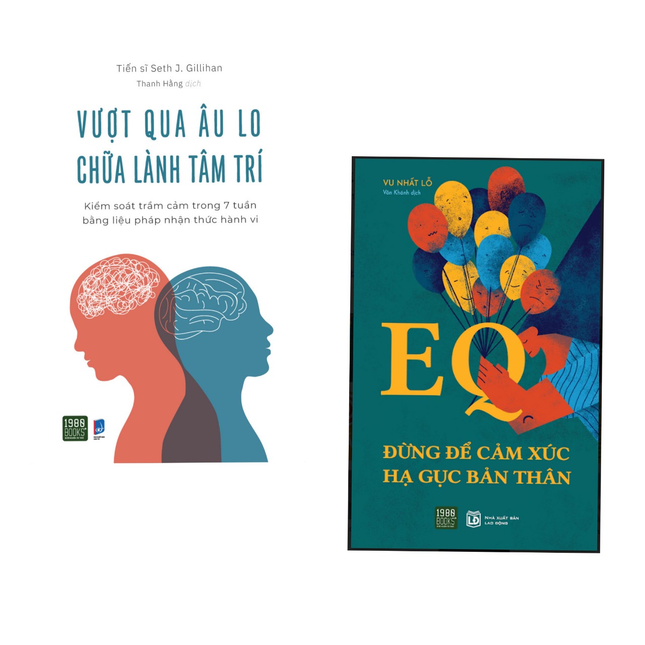 Combo 2 cuốn kĩ năng sống hay: EQ - Đừng Để Cảm Xúc Hạ Gục Bản Thân+Vượt Qua Âu Lo, Chữa Lành Tâm Trí - Kiểm Soát Trầm Cảm Trong 7 Tuần Bằng Liệu Pháp Nhận Thức Hành Vi+