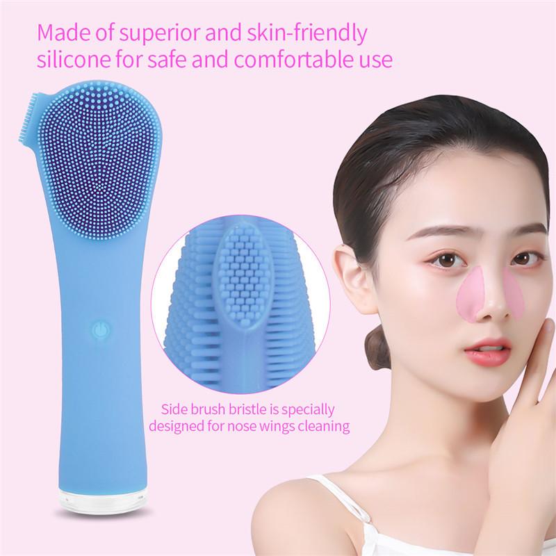Điện Mini Mặt Chống Nước Rửa Mặt Bàn Chải Silicone Sonic Mặt Bàn Chải Cầm Tay Vệ Sinh Thiết Bị Sạc Lỗ Chân Lông Bụi