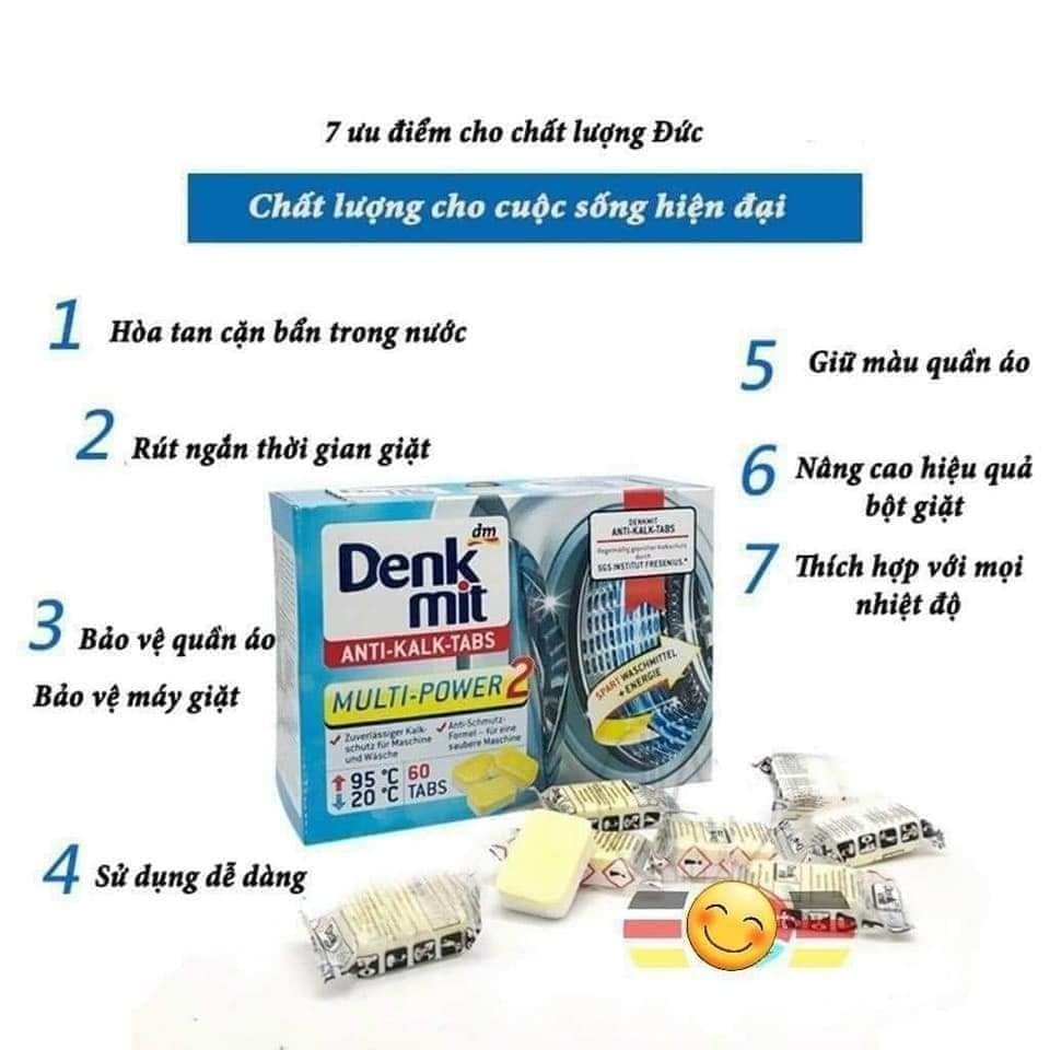 Viên tẩy lồng máy giặt Denkmit Anti-Kalk-Tabs (60 TABS)