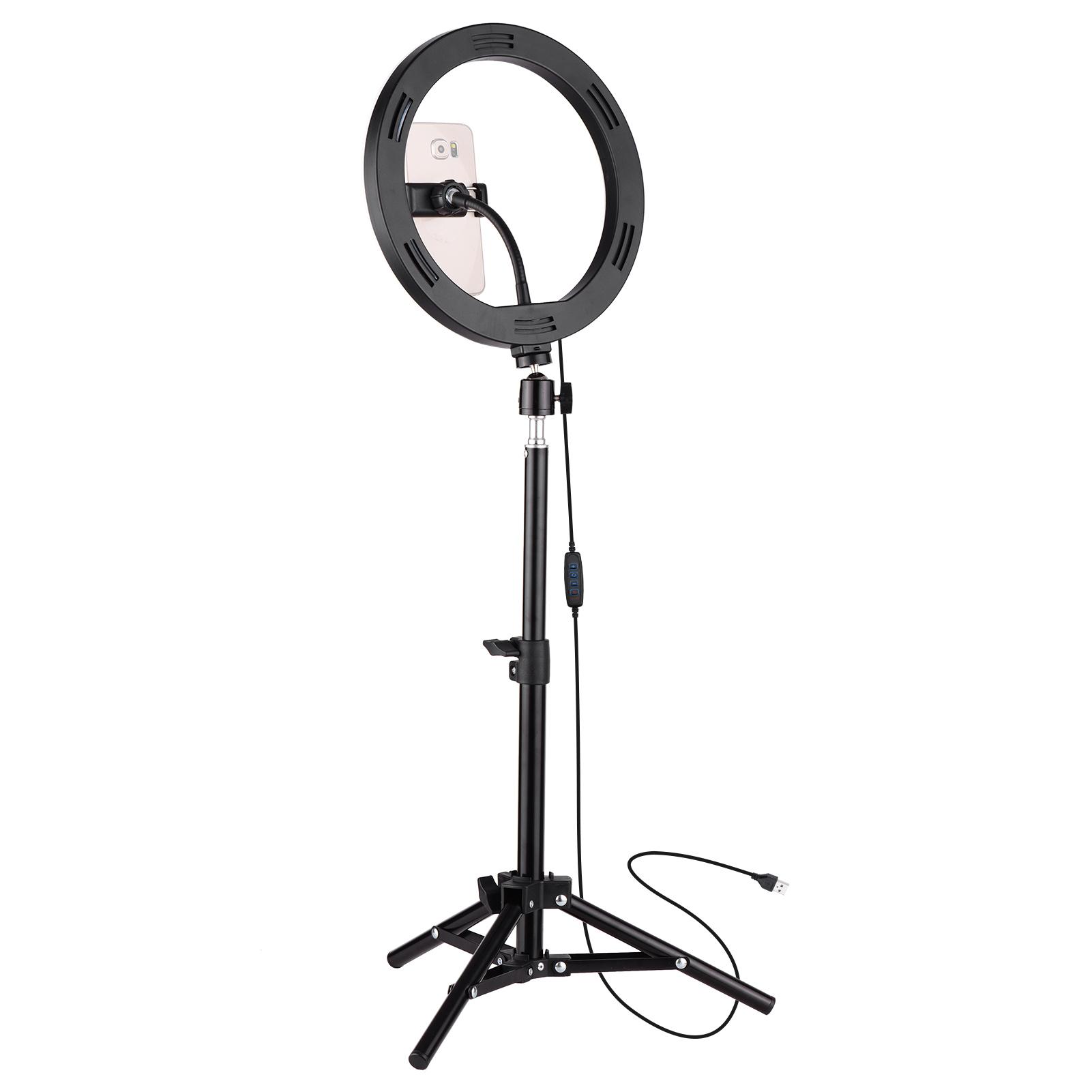 Bộ đèn chụp ảnh 10 inch LED Ring Light Bộ đèn chụp ảnh Bi-color 3000-6000K Có thể điều chỉnh độ sáng vô cấp với giá đỡ điện thoại chân máy từ xa