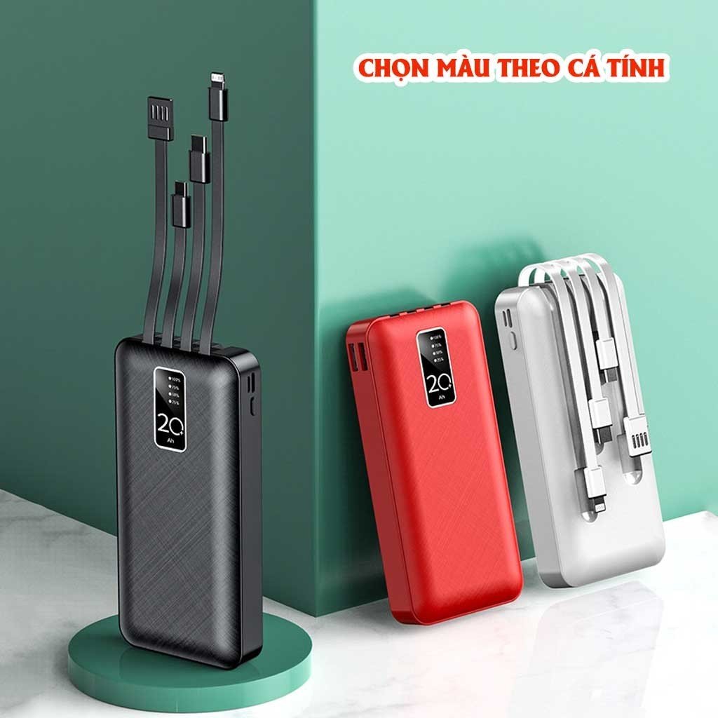 Pin Sạc Dự Phòng 20.000mAh PIXLINK - 2 Cổng Sạc Vào Type-C/Micro Tích hợp sẵn 4 đầu sạc chuyên dụng tiện lợi - Hàng chính hãng/ Hàng nhập khẩu