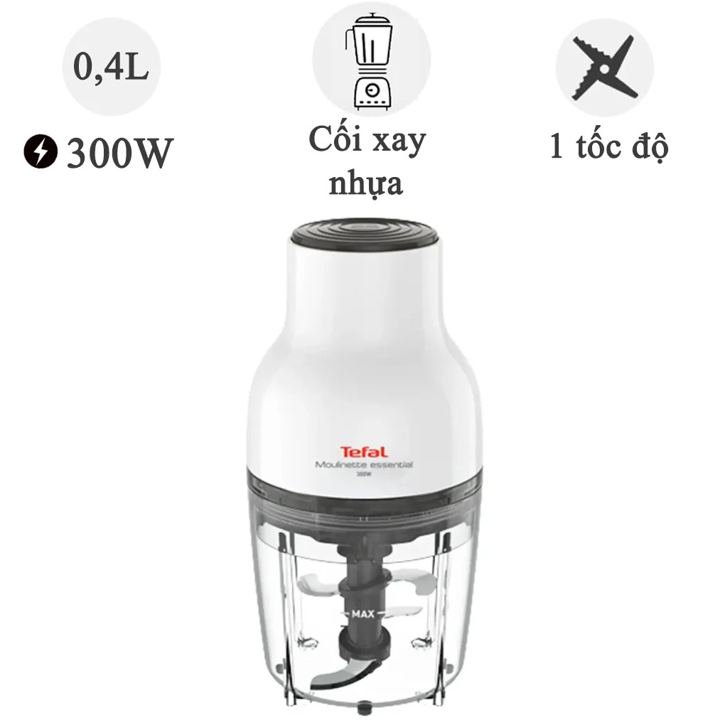 Máy Xay Thực Phẩm Tefal MB520138 0.4L, công suất 300W - Bảo hành chính hãng 2 năm, hàng nhập khẩu
