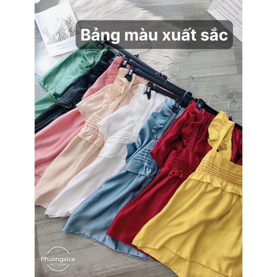 Đồ bộ đùi cánh tiên mặc nhà, bộ ngủ satin cao cấp sang chảnh- Phuongaliceshop