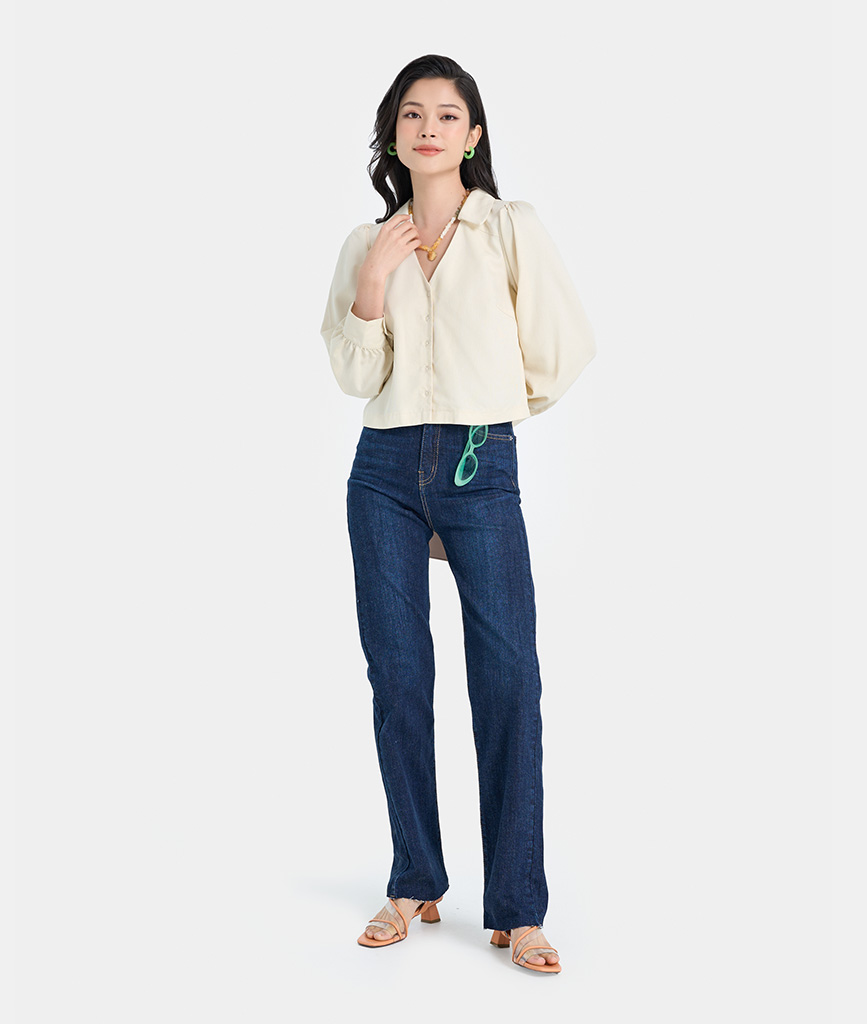 Quần Jeans Nữ Thời Trang HNOSS Ống Đứng HNQDA020