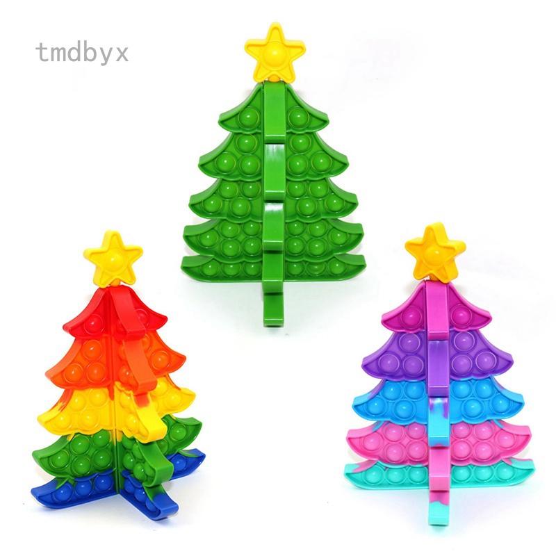 Tmdbyx Đồ chơi giảm căng thẳng hình cây thông giáng sinh 3D bằng silicone