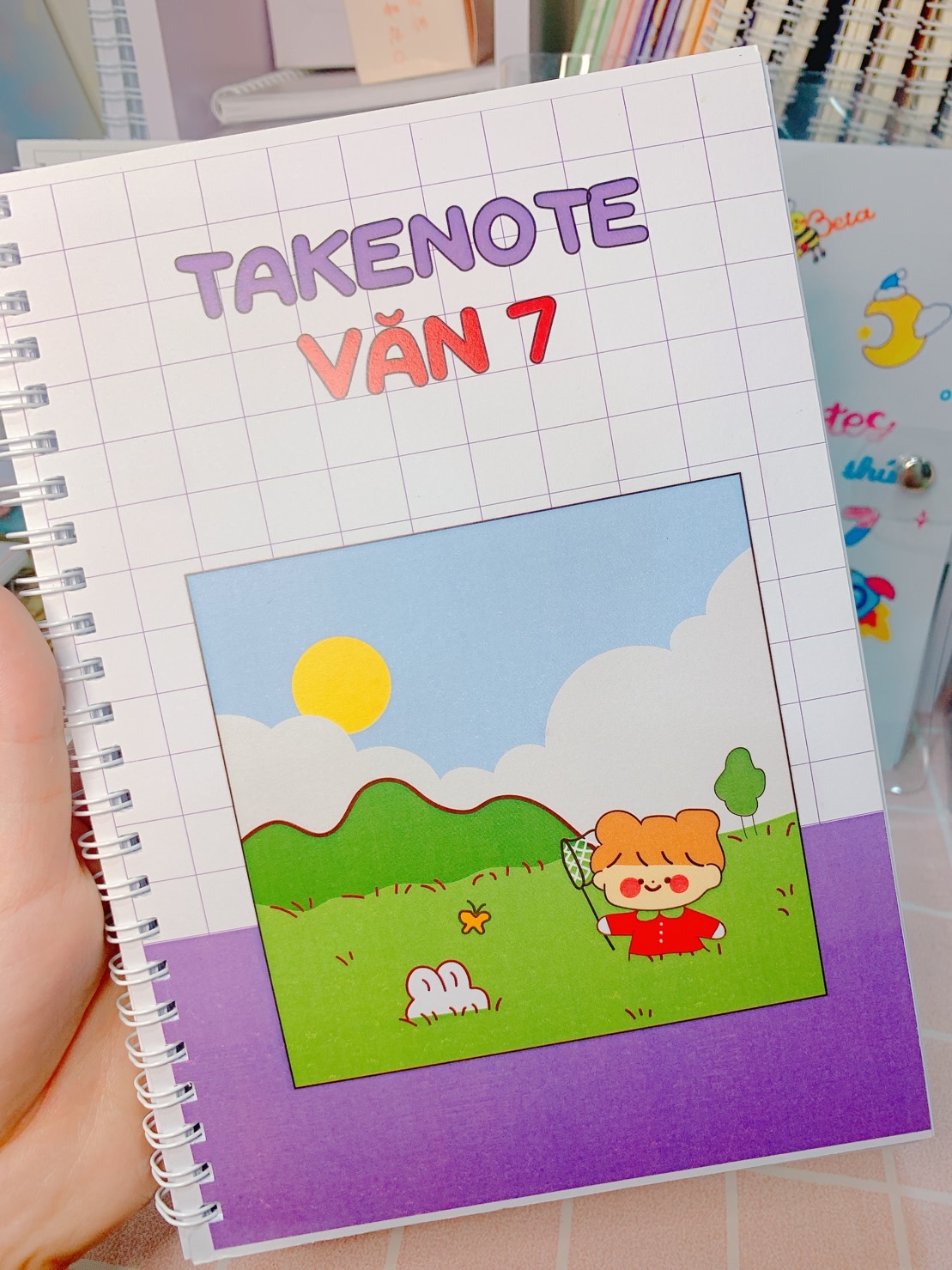 Văn 7 Cánh Diều Sổ tay Takenote lò xo, còng sắt khổ giấy A5