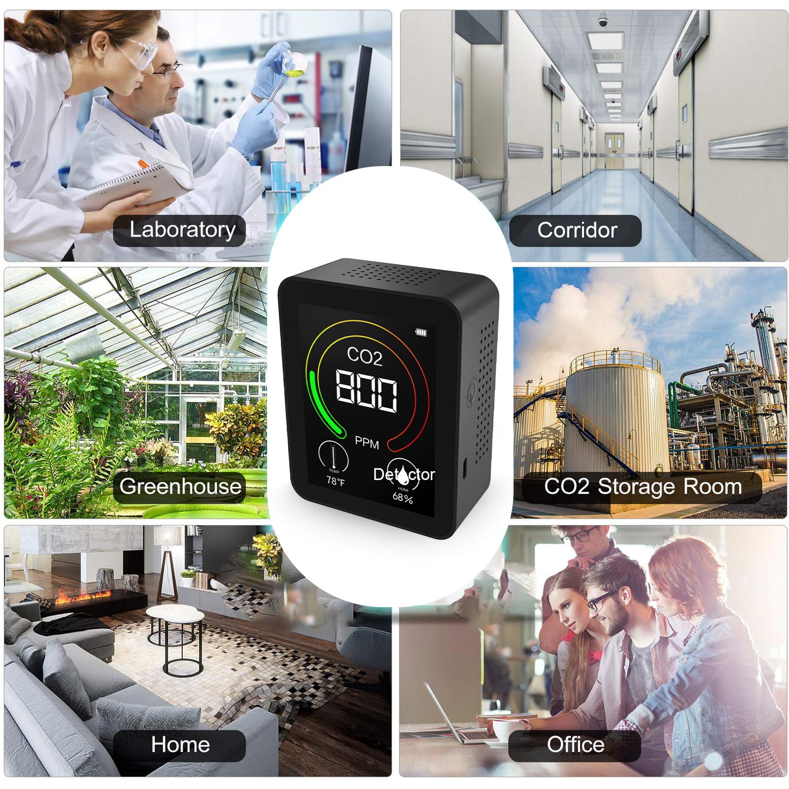 Máy theo dõi chất lượng không khí Máy phát hiện CO2 kỹ thuật số với màng LCD hiển thị