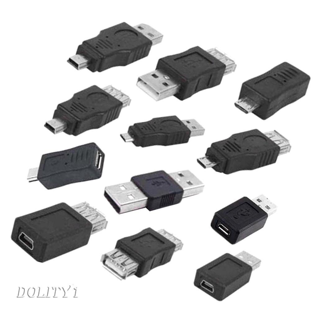 12 bộ chuyển đổi OTG USB 2.0 A nam sang nữ Micro USB Micro-B Mini-B chất lượng cao