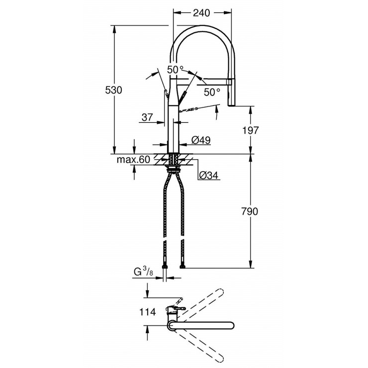 Vòi Bếp Essence New Grohe 30294000 Nóng Lạnh