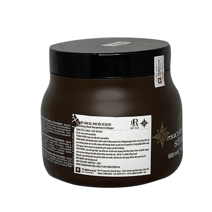 Dầu hấp chăm sóc tóc hư tổn Rrline Macadamia Collagen Star Mask 500ml