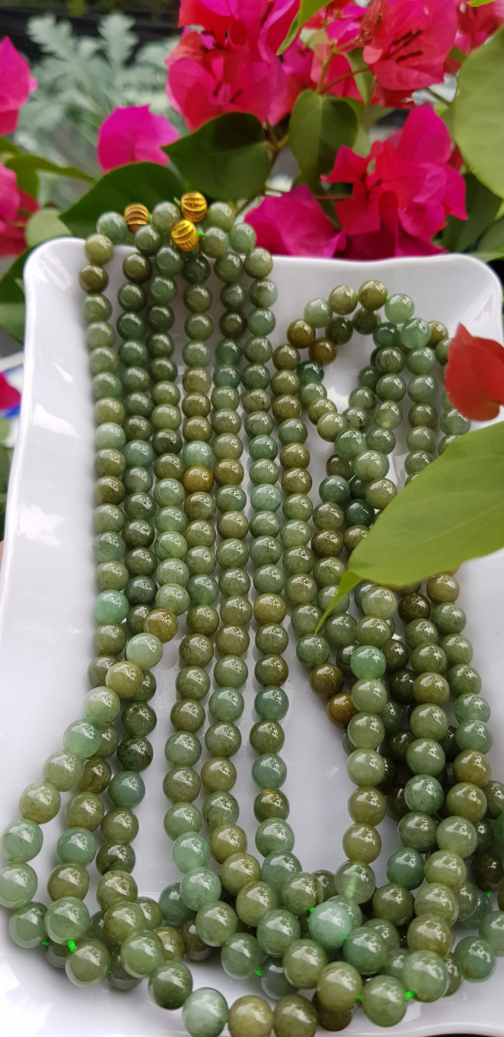 Vòng Chuỗi đeo Cổ hay niệm 108 hạt charm bi kiểu màu vàng Đá cẩm thạch tự nhiên Chuỗi cổ hạt size 7mm xanh ngọc dầu bóng mượt đẹp nữ đeo cổ nhẹ nhàng mát của đá tự nhiên tâm bình yên Món quà tặng Mẹ và người thân ý nghĩa và cho chính bản thân mình ạ