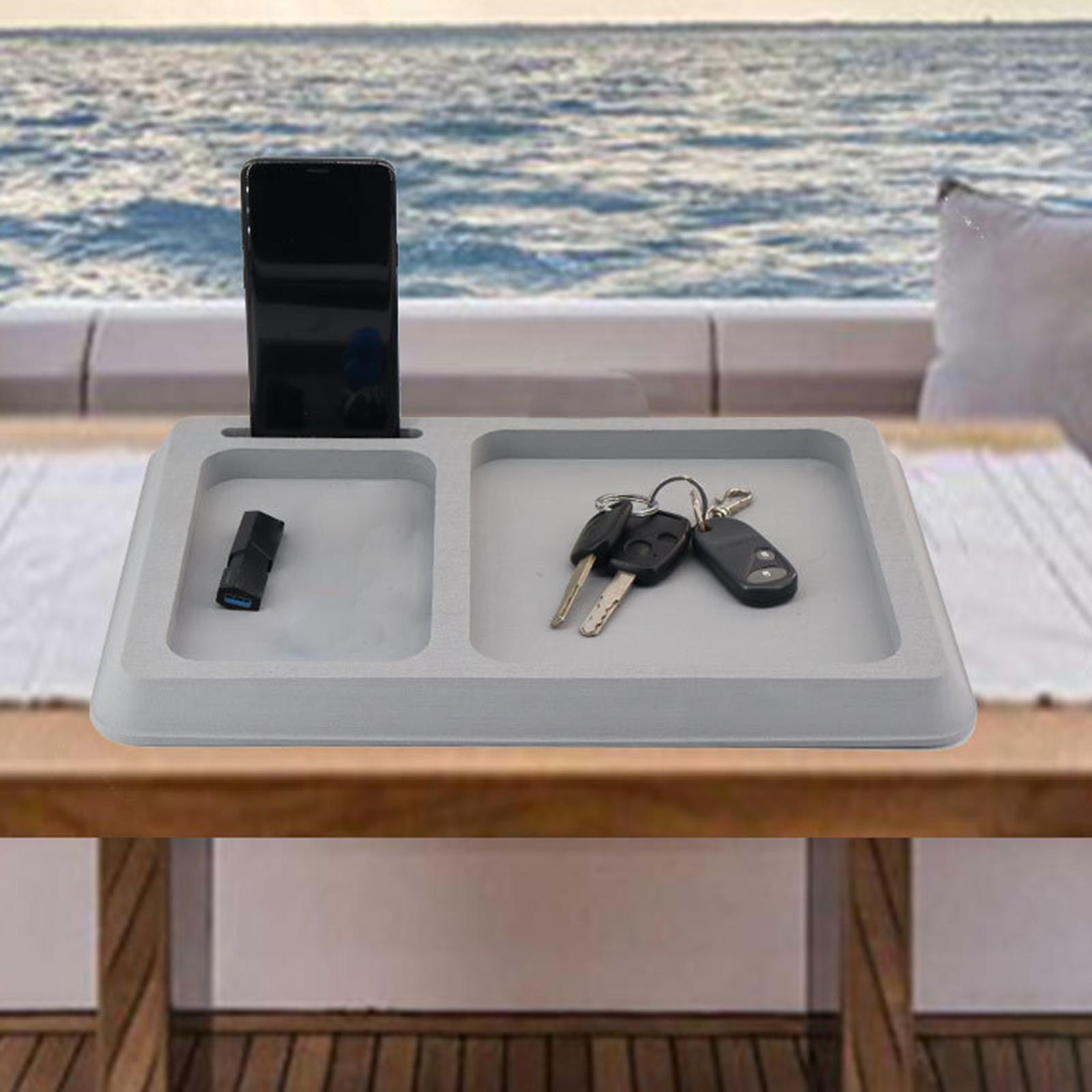 Phone Boat Boat Tray Pad Lightweight Spare Parts Fitments Multifunction Durable Non Skid Storage Tray Box for Fishing Boating Keys